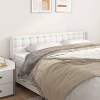 Produktbild för Sänggavel med kanter vit 183x16x78/88 cm konstläder
