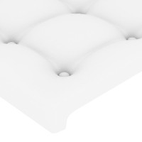 Produktbild för Sänggavel med kanter vit 183x16x78/88 cm konstläder