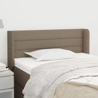 Produktbild för Sänggavel med kanter taupe 83x16x78/88 cm tyg