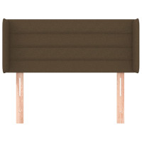 Miniatyr av produktbild för Sänggavel med kanter mörkbrun 103x16x78/88 cm tyg