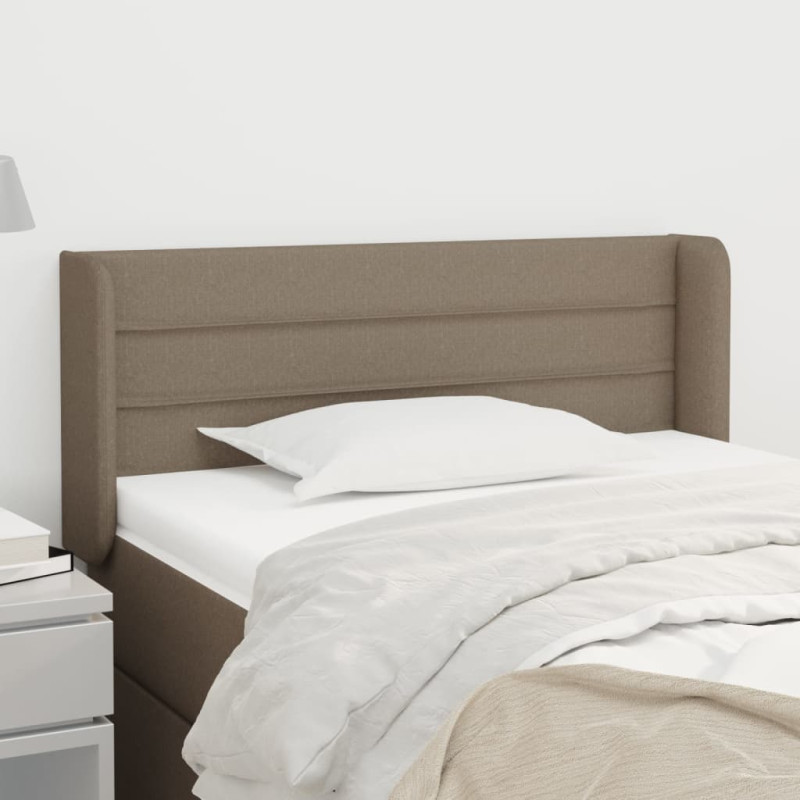 Produktbild för Sänggavel med kanter taupe 103x16x78/88 cm tyg