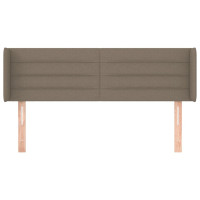 Produktbild för Sänggavel med kanter taupe 147x16x78/88 cm tyg