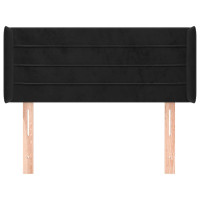 Produktbild för Sänggavel med kanter svart 103x16x78/88 cm sammet