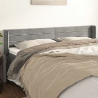 Produktbild för Sänggavel med kanter ljusgrå 163x16x78/88 cm sammet