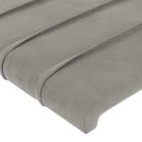 Produktbild för Sänggavel med kanter ljusgrå 163x16x78/88 cm sammet