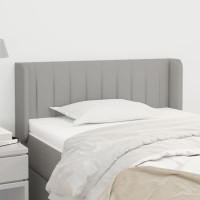 Miniatyr av produktbild för Sänggavel med kanter ljusgrå 93x16x78/88 cm tyg