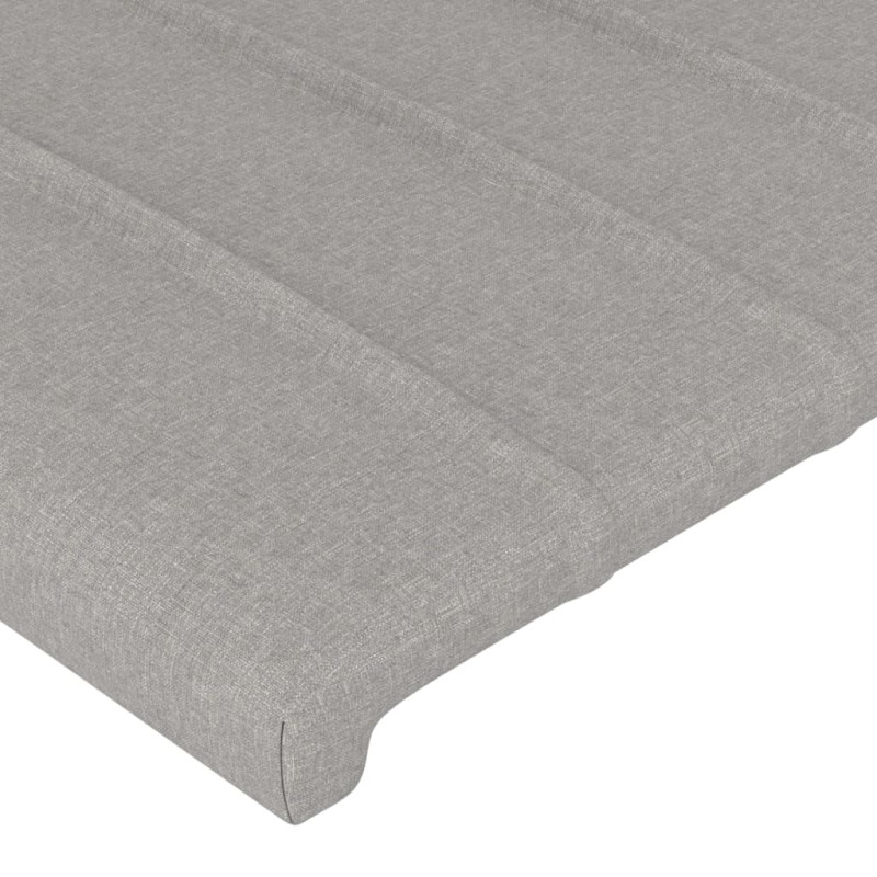 Produktbild för Sänggavel med kanter ljusgrå 93x16x78/88 cm tyg