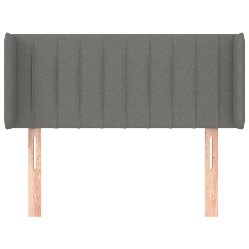 Produktbild för Sänggavel med kanter mörkgrå 93x16x78/88 cm tyg