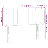 Produktbild för Sänggavel med kanter ljusgrå 103x16x78/88 cm tyg