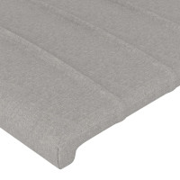 Produktbild för Sänggavel med kanter ljusgrå 183x16x78/88 cm tyg