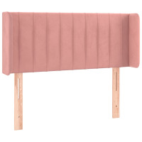 Produktbild för Sänggavel med kanter rosa 83x16x78/88 cm sammet