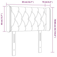 Produktbild för Sänggavel med kanter blå 83x16x78/88 cm tyg