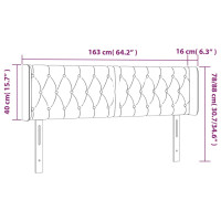 Produktbild för Sänggavel med kanter mörkbrun 163x16x78/88 cm tyg