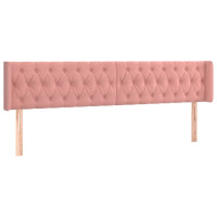 Produktbild för Sänggavel med kanter rosa 183x16x78/88 cm sammet