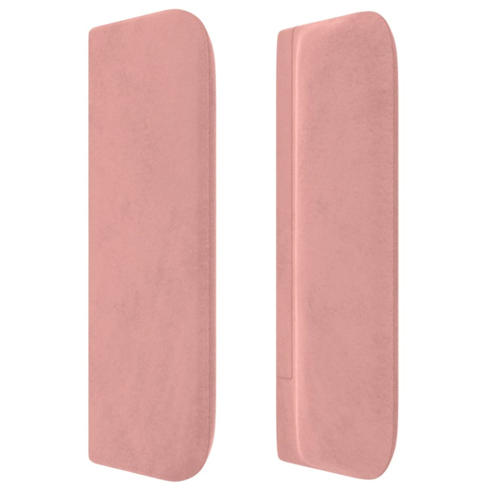 Produktbild för Sänggavel med kanter rosa 183x16x78/88 cm sammet