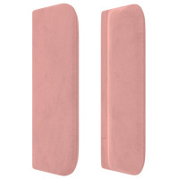 Produktbild för Sänggavel med kanter rosa 183x16x78/88 cm sammet