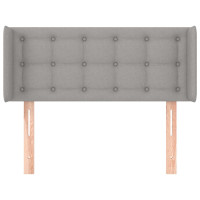 Produktbild för Sänggavel med kanter ljusgrå 83x16x78/88 cm tyg