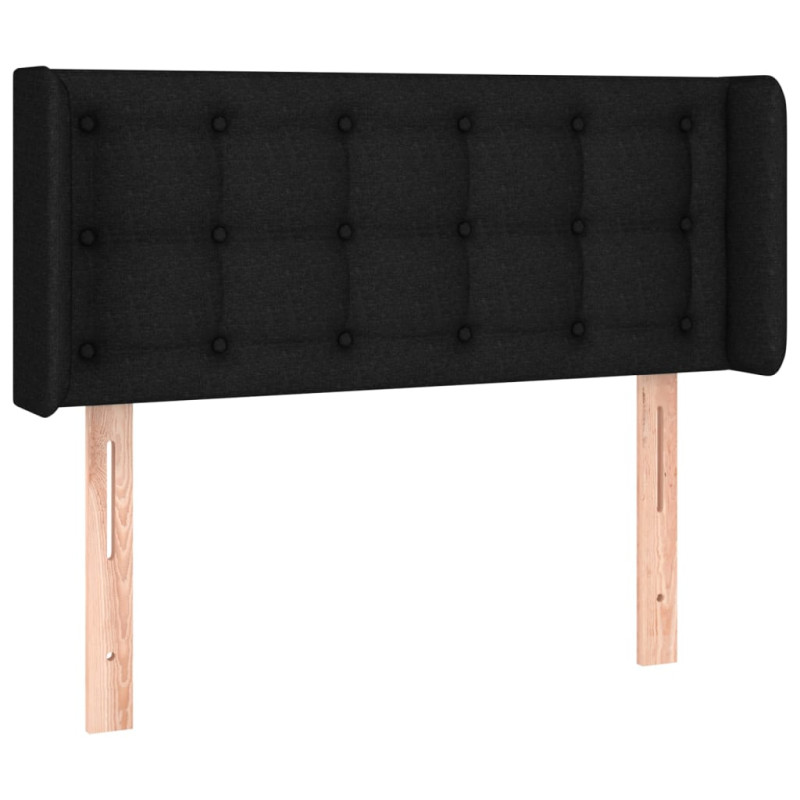 Produktbild för Sänggavel med kanter svart 93x16x78/88 cm tyg