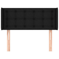 Miniatyr av produktbild för Sänggavel med kanter svart 93x16x78/88 cm tyg