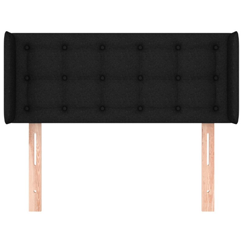 Produktbild för Sänggavel med kanter svart 93x16x78/88 cm tyg
