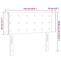 Produktbild för Sänggavel med kanter mörkbrun 103x16x78/88 cm tyg