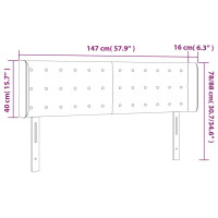 Produktbild för Sänggavel med kanter mörkbrun 147x16x78/88 cm tyg