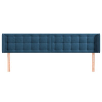 Produktbild för Sänggavel med kanter mörkblå 203x16x78/88 cm sammet