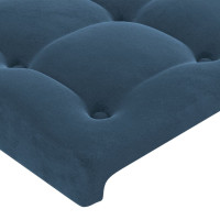 Produktbild för Sänggavel med kanter mörkblå 203x16x78/88 cm sammet