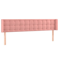 Produktbild för Sänggavel med kanter rosa 203x16x78/88 cm sammet