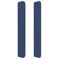 Produktbild för Sänggavel med kanter blå 163x16x118/128 cm tyg