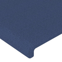 Produktbild för Sänggavel med kanter blå 163x16x118/128 cm tyg