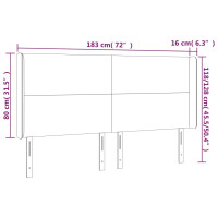 Produktbild för Sänggavel med kanter gräddvit 183x16x118/128 cm tyg