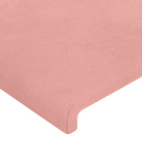 Produktbild för Sänggavel med kanter rosa 103x16x118/128 cm sammet