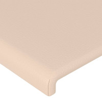Produktbild för Sänggavel med kanter cappuccino 147x16x118/128 cm konstläder