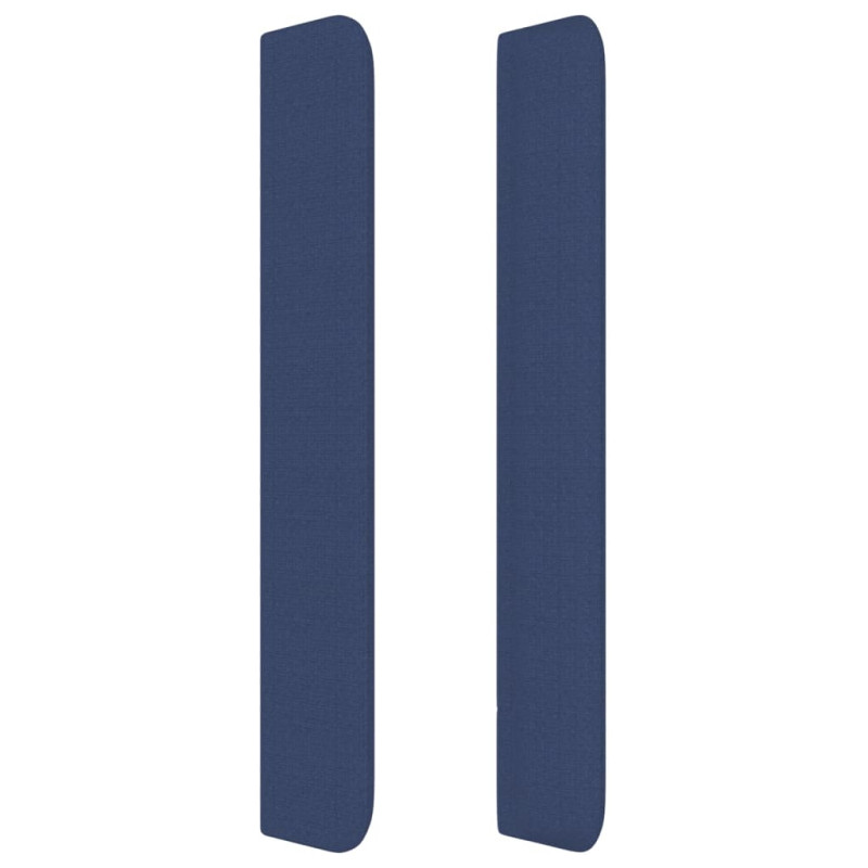 Produktbild för Sänggavel med kanter blå 147x16x118/128 cm tyg
