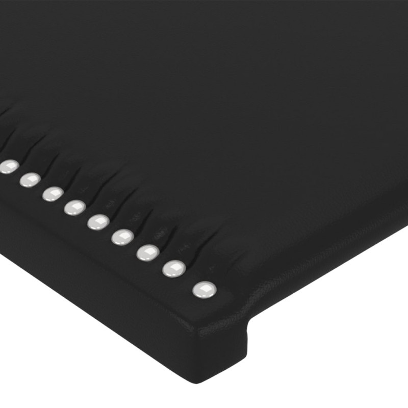 Produktbild för Sänggavel med kanter svart 83x16x118/128 cm konstläder