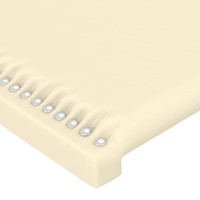 Miniatyr av produktbild för Sänggavel med kanter gräddvit 83x16x118/128 cm konstläder