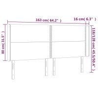 Produktbild för Sänggavel med kanter cappuccino 163x16x118/128 cm konstläder