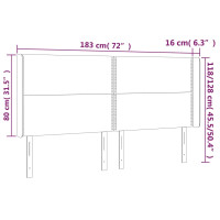 Produktbild för Sänggavel med kanter vit 183x16x118/128 cm konstläder