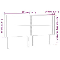 Produktbild för Sänggavel med kanter cappuccino 183x16x118/128 cm konstläder