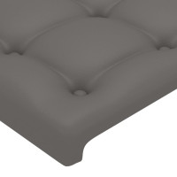Produktbild för Sänggavel med kanter grå 103x16x118/128 cm konstläder