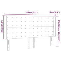 Produktbild för Sänggavel med kanter svart 183x16x118/128 cm konstläder