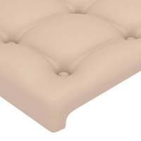 Produktbild för Sänggavel med kanter cappuccino 203x16x118/128 cm konstläder