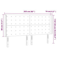 Produktbild för Sänggavel med kanter cappuccino 203x16x118/128 cm konstläder