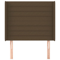 Produktbild för Sänggavel med kanter mörkbrun 83x16x118/128 cm tyg