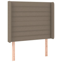 Produktbild för Sänggavel med kanter taupe 83x16x118/128 cm tyg