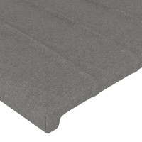 Produktbild för Sänggavel med kanter mörkgrå 83x16x118/128 cm tyg