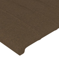 Produktbild för Sänggavel med kanter mörkbrun 83x16x118/128 cm tyg