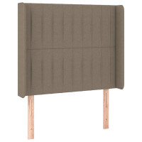 Produktbild för Sänggavel med kanter taupe 103x16x118/128 cm tyg