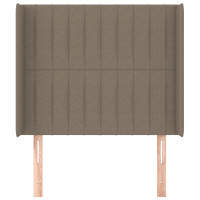 Produktbild för Sänggavel med kanter taupe 103x16x118/128 cm tyg